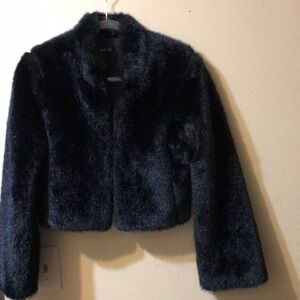 bebe Women's Dark Blue Teddy Jacket